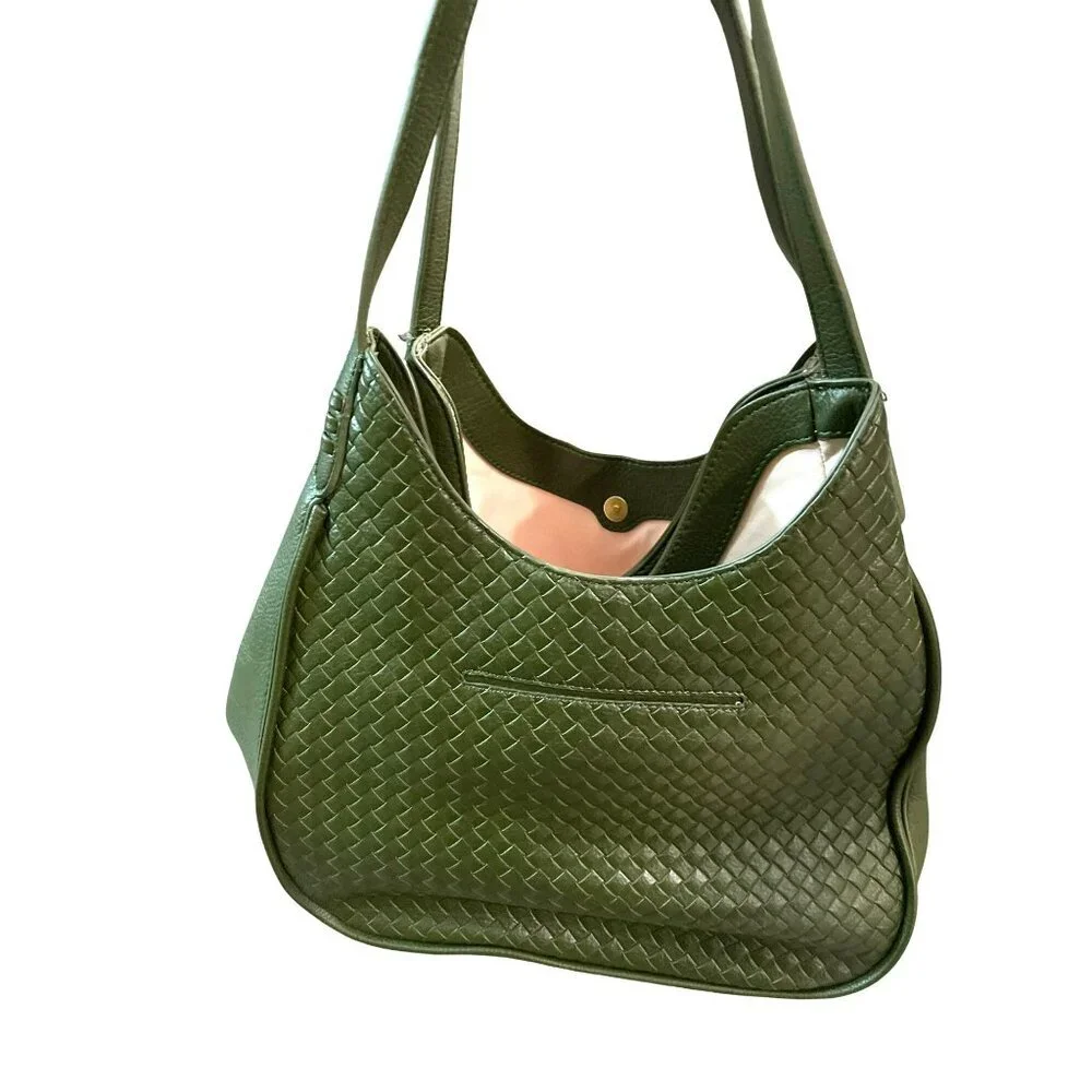 Style & Co Olive Green Woven Handbag New